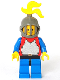 Minifig No: cas191  Name: Breastplate - Red with Blue Arms, Blue Legs with Black Hips, Dark Gray Grille Helmet, Yellow Plume