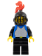 Minifig No: cas231  Name: Breastplate - Blue with Black Arms, Black Legs, Black Grille Helmet, Red Plume