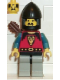 Minifig No: cas245  Name: Dragon Knights - Knight 1, Light Gray Legs with Black Hips, Black Chin-Guard, Quiver