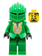 Minifig No: cas266  Name: Knights Kingdom II - Rascus with Gold Pattern Armor, Plain Torso, Dark Green Hips and Helmet