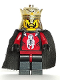 Minifig No: cas277  Name: Knights Kingdom II - King with Crown & Black Cape (Chess King)