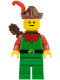 Minifig No: cas284  Name: Forestman - Red, Brown Hat, Red Feather, Quiver