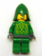 Minifig No: cas324  Name: Knights Kingdom II - Rascus without Armor, Printed Torso, Green Neck-Protector