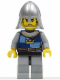 Minifig No: cas366  Name: Fantasy Era - Crown Knight Quarters, Helmet with Neck Protector, Black Messy Hair and Stubble