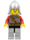 Minifig No: cas460  Name: Kingdoms - Lion Knight Scale Mail with Chest Strap and Belt, Helmet with Neck Protector, Open Grin