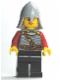 Minifig No: cas475  Name: Kingdoms - Lion Knight Scale Mail with Chest Strap and Belt, Helmet with Neck Protector, Stubble Smile (Dual Sided Head)