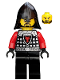 Minifig No: cas525  Name: Castle - Dragon Knight Scale Mail with Dragon Shield and Shoulder Armor, Helmet with Neck Protector, Black Beard