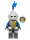 Minifig No: cas532  Name: Castle - King's Knight Armor with Lion Head with Crown, Helmet with Pointed Visor, Blue Plume, Angry Face