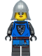 Minifig No: cas555  Name: Black Falcon - Castle Guard Female, Flat Silver Neck-Protector