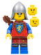 Minifig No: cas564  Name: Lion Knight - Female, Flat Silver Neck Protector, Quiver, Freckles