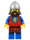 Minifig No: cas589  Name: Lion Knight - Male, Flat Silver Neck-Protector, Black Moustache (Tower Guard)