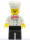 Minifig No: chef007  Name: Chef - Black Legs, Moustache (Undetermined Type)