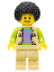 Minifig No: col266  Name: Musician - Male, Vest with Fringe over Lime Top with Pink and Blue Swirl, Black Bushy Hair