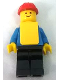 Minifig No: con016  Name: Shirt with 6 Buttons - Blue, Black Legs, Red Construction Helmet, Yellow Vest