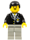 Minifig No: cop035  Name: Police - Suit with Sheriff Star, Light Gray Legs, Black Male Hair