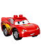 Minifig No: crs047  Name: Duplo Lightning McQueen - Piston Cup Hood, Silver Wheels