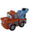 Minifig No: crs114  Name: Duplo Tow Mater - Light Bluish Gray Hook Base and Wheels