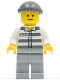Minifig No: cty0028  Name: Police - Jail Prisoner 50380 Prison Stripes, Light Bluish Gray Legs, Dark Bluish Gray Knit Cap