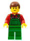 Minifig No: cty0058a  Name: Overalls Farmer Green, Reddish Brown Male Hair, Black Eyebrows