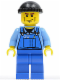 Minifig No: cty0076  Name: Overalls with Tools in Pocket Blue, Black Knit Cap, Cheek Lines