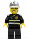 Minifig No: cty0088  Name: Fire - Reflective Stripes, Black Legs, Silver Fire Helmet, Glasses and Beard