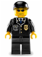 Minifig No: cty0106  Name: Police - City Suit with Blue Tie and Badge, Black Legs, Sunglasses, Black Cap