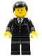 Minifig No: cty0107  Name: Suit Black, Black Male Hair, Standard Grin