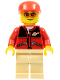 Minifig No: cty0129  Name: Red Jacket with Zipper Pockets and Classic Space Logo, Tan Legs, Red Cap