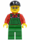 Minifig No: cty0245  Name: Overalls Farmer Green, Black Short Bill Cap and Glasses