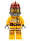 Minifig No: cty0287  Name: Fire - Bright Light Orange Fire Suit with Utility Belt, Dark Red Fire Helmet, Yellow Air Tanks