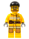 Minifig No: cty0300  Name: Fire - Bright Light Orange Fire Suit with Utility Belt, Black Short Bill Cap, Beard and Glasses