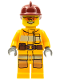 Minifig No: cty0338  Name: Fire - Bright Light Orange Fire Suit with Utility Belt, Dark Red Fire Helmet, Orange Sunglasses