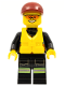 Minifig No: cty0371  Name: Fire - Reflective Stripe Vest with Pockets and Shoulder Strap, Dark Red Short Bill Cap, Life Jacket Center Buckle