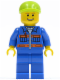 Minifig No: cty0388  Name: Blue Jacket with Pockets and Orange Stripes, Blue Legs, Lime Short Bill Cap, Thin Grin with Teeth
