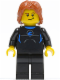 Minifig No: cty0407  Name: Coast Guard City - Surfer in Wetsuit, Dark Orange Tousled Hair, Crooked Smile