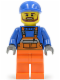 Minifig No: cty0459  Name: Overalls with Safety Stripe Orange, Orange Legs, Blue Short Bill Cap, Brown Beard (Tow Truck Driver)
