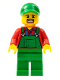 Minifig No: cty0499  Name: Overalls Farmer Green, Green Cap with Hole, Brown Moustache and Goatee