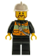 Minifig No: cty0507  Name: Fire - Reflective Stripe Vest with Pockets and Shoulder Strap, White Fire Helmet, Brown Beard