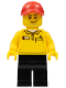 Minifig No: cty0579  Name: LEGO Store Driver, Black Legs, Red Cap with Hole