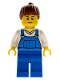 Minifig No: cty0606  Name: Farm Hand, Female, Overalls Blue over V-Neck Shirt, Thin Smile