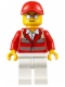 Minifig No: cty0608  Name: Paramedic - Red Uniform, Male, Red Short Bill Cap