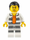Minifig No: cty0613  Name: Police - Jail Prisoner Shirt with Prison Stripes and Orange Undershirt, Striped Legs, Hair Combed