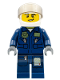 Minifig No: cty0632  Name: Police - City Helicopter Pilot, Dark Blue Jumpsuit