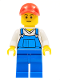 Minifig No: cty0636  Name: Overalls Blue over V-Neck Shirt, Blue Legs, Red Cap with Hole