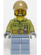 Minifig No: cty0695  Name: Volcano Explorer - Male, Shirt with Belt and Radio, Dark Tan Cap with Hole, Black Angular Beard