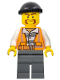 Minifig No: cty0701  Name: Police - City Bandit Male, Black Knit Cap, Moustache Handlebar