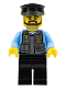 Minifig No: cty0716  Name: Police Officer, Black Cap and Legs, Beard