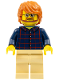 Minifig No: cty0726  Name: Plaid Button Shirt Front and Back, Tan Legs, Dark Orange Tousled Hair