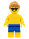 Minifig No: cty0760  Name: Beachgoer - Blue Male Swim Trunks and Sunglasses