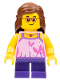 Minifig No: cty0767  Name: Beachgoer - Girl, Glasses, Pink Top, Purple Legs
